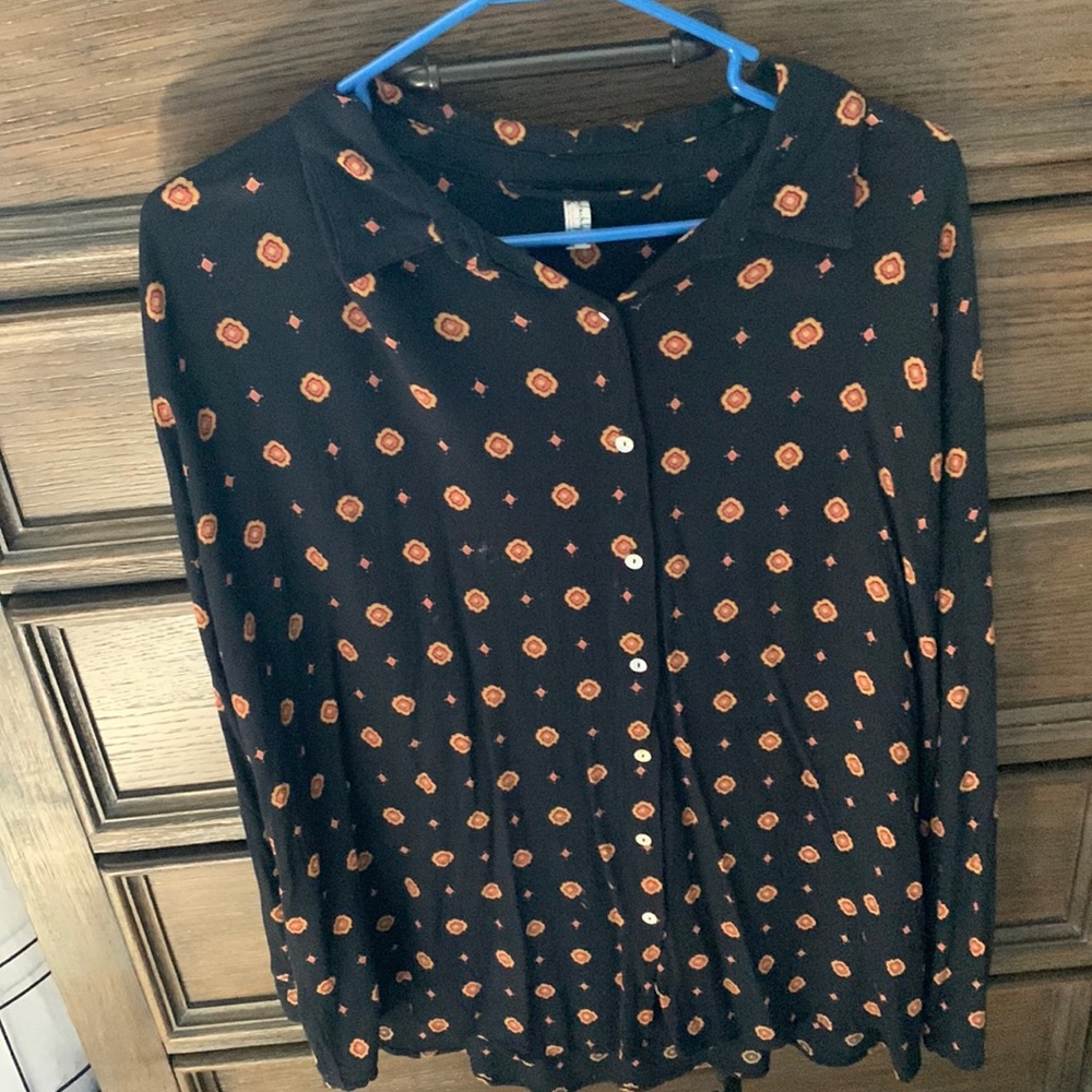 Black free people oversized tunic blouse. Size medium